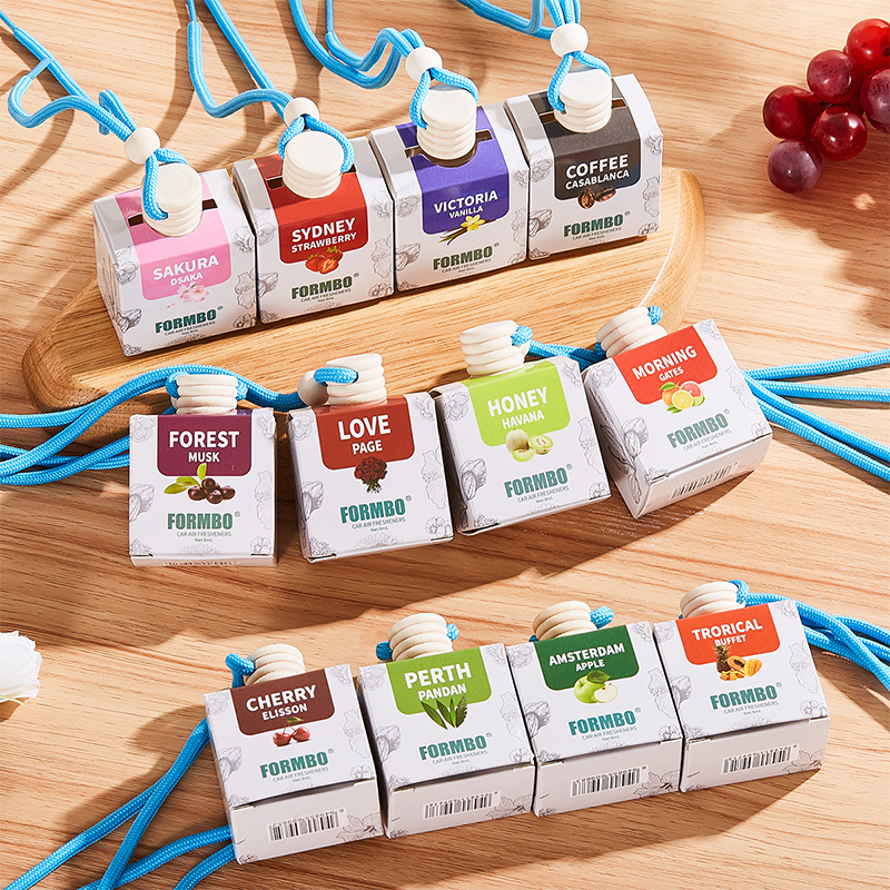 Blossom & Berry Car Perfume - Hanging Air Freshener with Natural Floral & Fruity Essence Luxury Car Scent Accessories 8ml