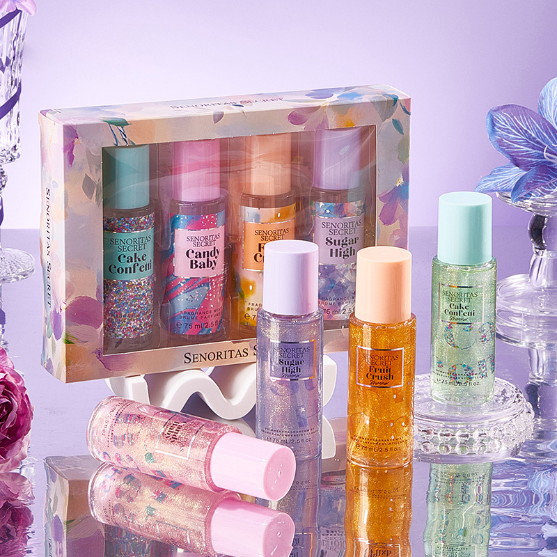 4PCS 75ml*4 Eau De Parfum Florals Body Spray Female Fruity 75ml Body Mist Gift Set