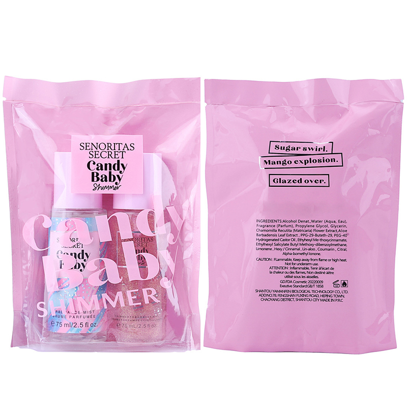 Customize logo Body Mist Collection Perfume Body Spray Secret Body Mist Set 75ml*2