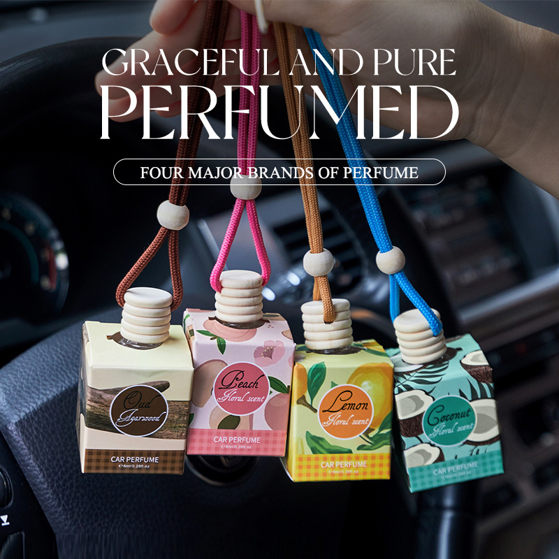 Blossom & Berry Car Perfume - Hanging Air Freshener with Natural Floral & Fruity Essence Luxury Car Scent Accessories 8ml