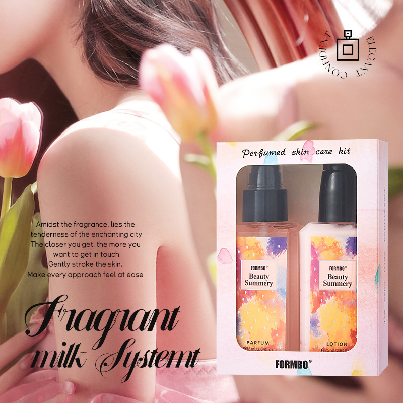 Perfume Set Gift Set Cologne Lasting Fragrance Body Spray and Body Lotion 75mL+75mL Set