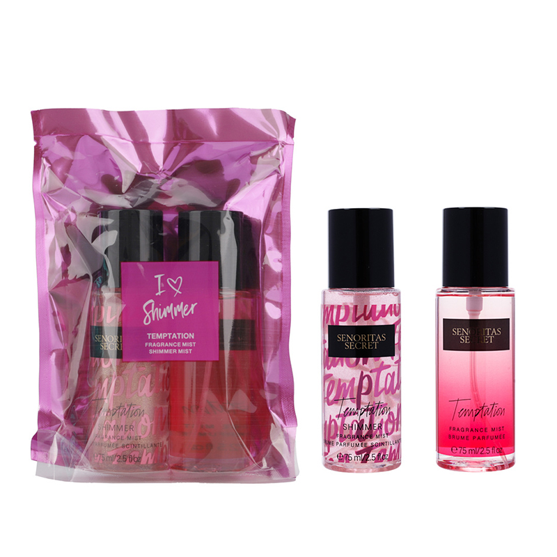 Customize logo Body Mist Collection Perfume Body Spray Secret Body Mist Set 75ml*2
