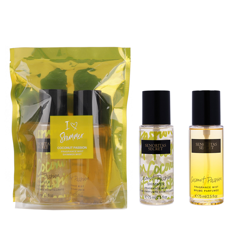 Customize logo Body Mist Collection Perfume Body Spray Secret Body Mist Set 75ml*2