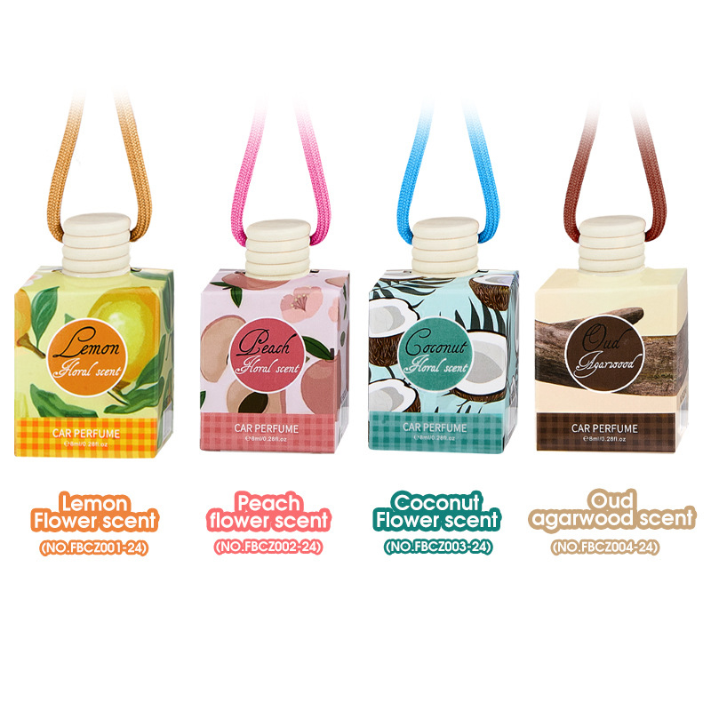 Blossom & Berry Car Perfume - Hanging Air Freshener with Natural Floral & Fruity Essence Luxury Car Scent Accessories 8ml