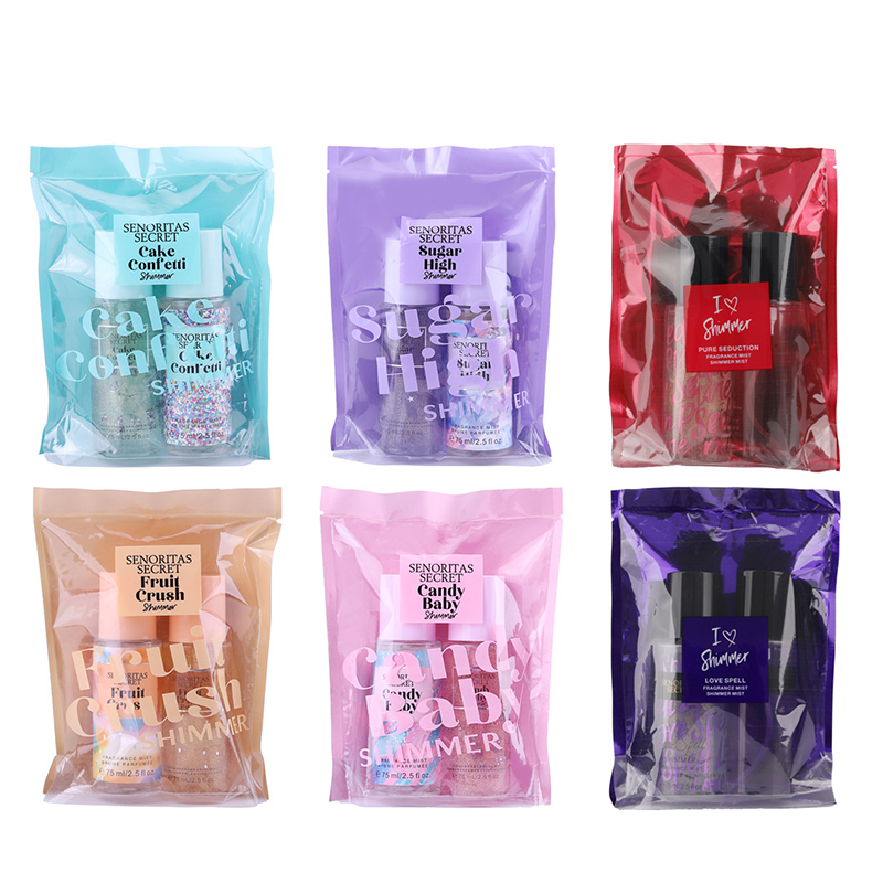 Customize logo Body Mist Collection Perfume Body Spray Secret Body Mist Set 75ml*2