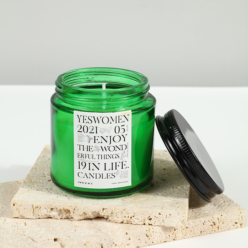 100g Candle Velas Aromaticas in Green Glass Jar Scented Candles