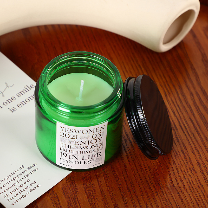 100g Candle Velas Aromaticas in Green Glass Jar Scented Candles
