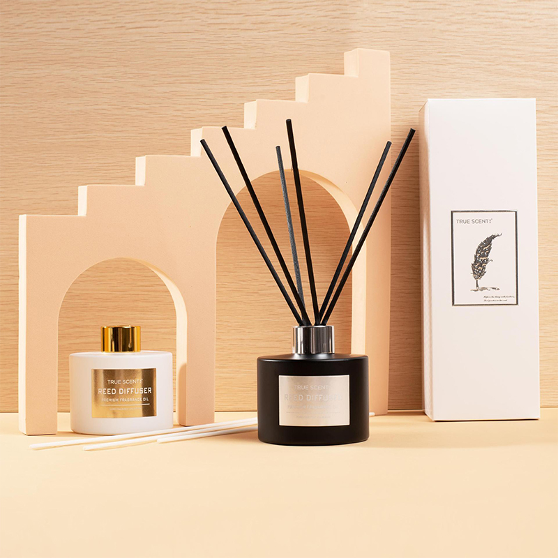 150ml Home Fragrance for Reed Diffuser Set Glass Aroma Perfume with Rattan